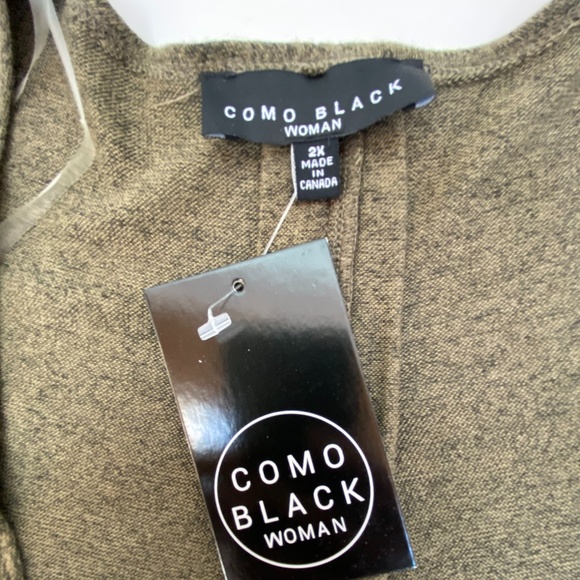 Como Shrug Sweater Jacket Moss Green 2X - Picture 9 of 12
